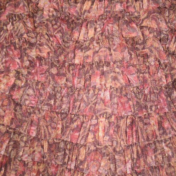 Mac Duggal 8042 Brown Ruffle Floral Maxi Dress Gown - Picture 8 of 15